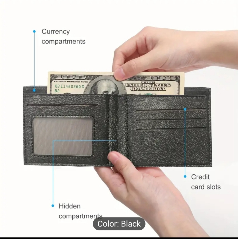 ❗️SOLD❗️🆕️Black Leather Wallet with Horror Graphic - Picture 4 of 5